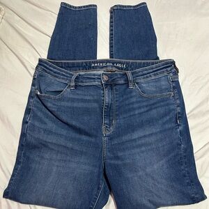 American Eagle Outfitters Women's Dark Blue Skinny Jeans